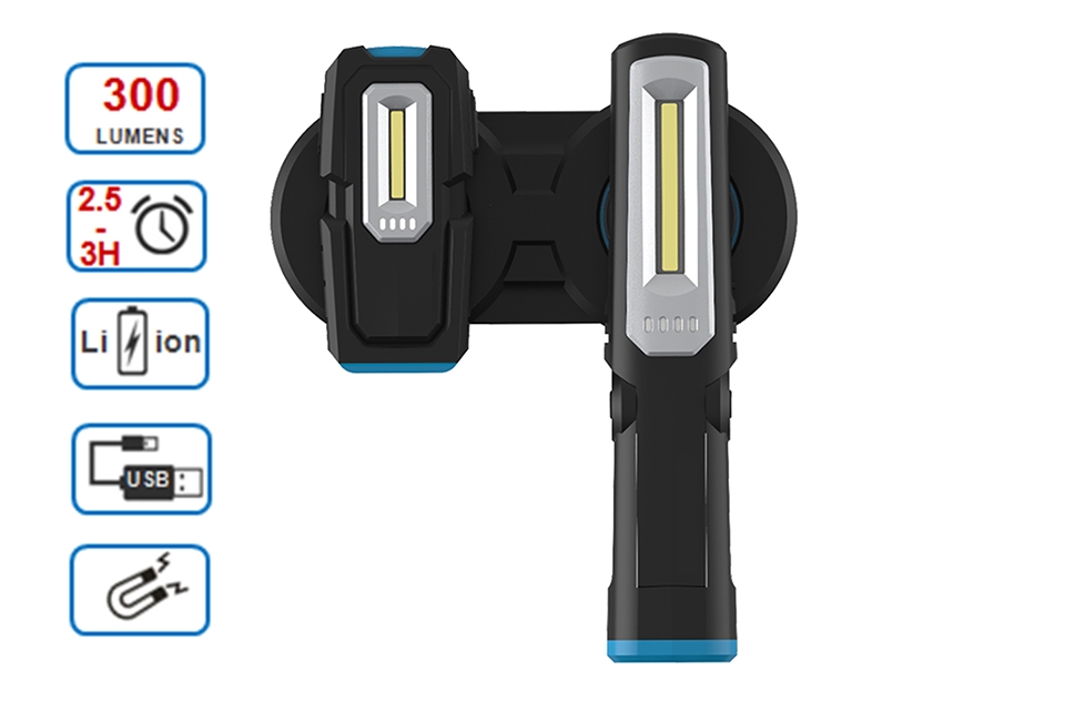 2 PCS Wireless Folding Work Light with Dual Wireless Charging Pad