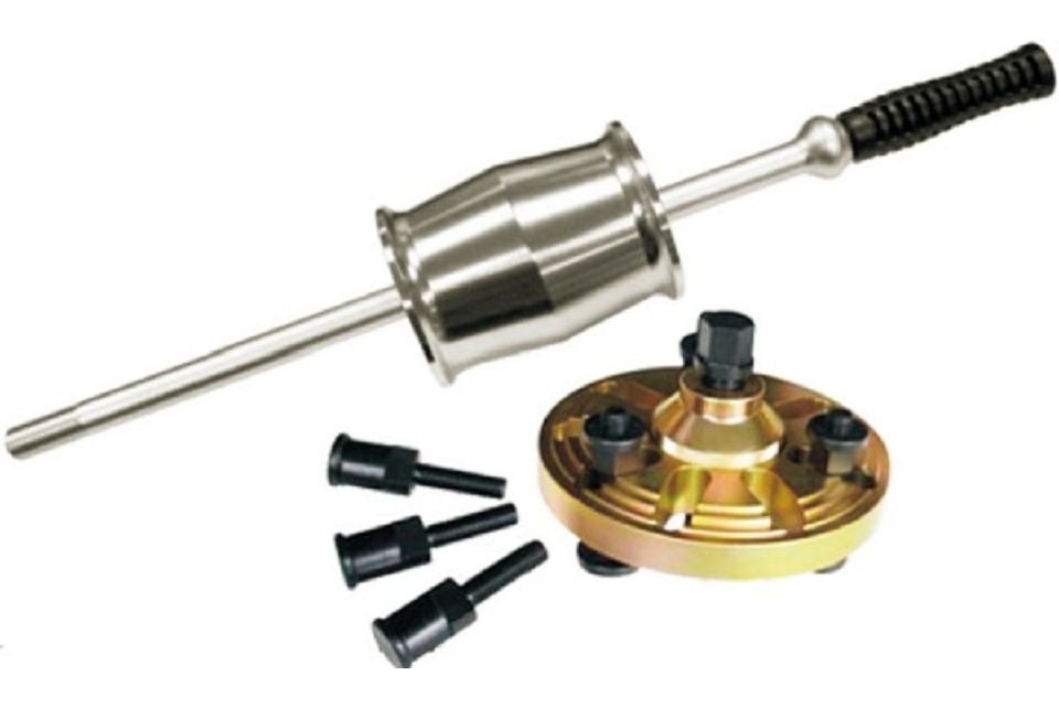 Pulley-Extractor and Reaction Tool with Sliding Hammer