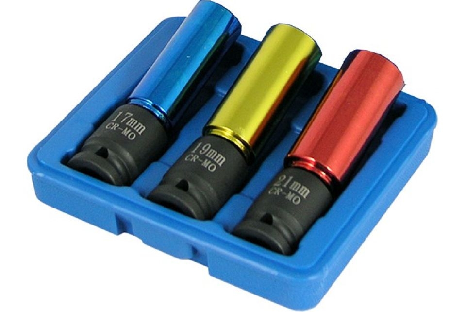 Flexible Alloy Wheel Nut Socket Set 3pc 1/2" Drive
