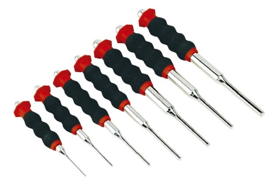 Sheathed Parallel Pin Punch Set 7pc