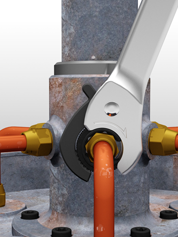 Application of GW3001 flare nut wrench 