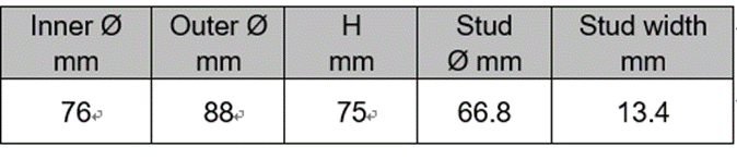 Specification of TT2024 DAF LF45 front wheel axis socket