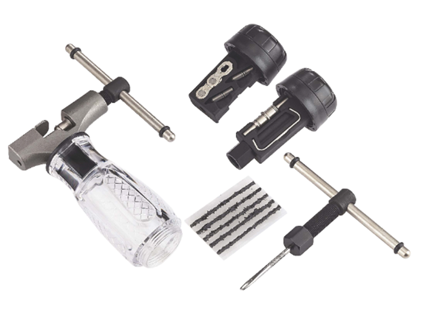 Parts line up of XB0001 multi-function chain tools for bicycles