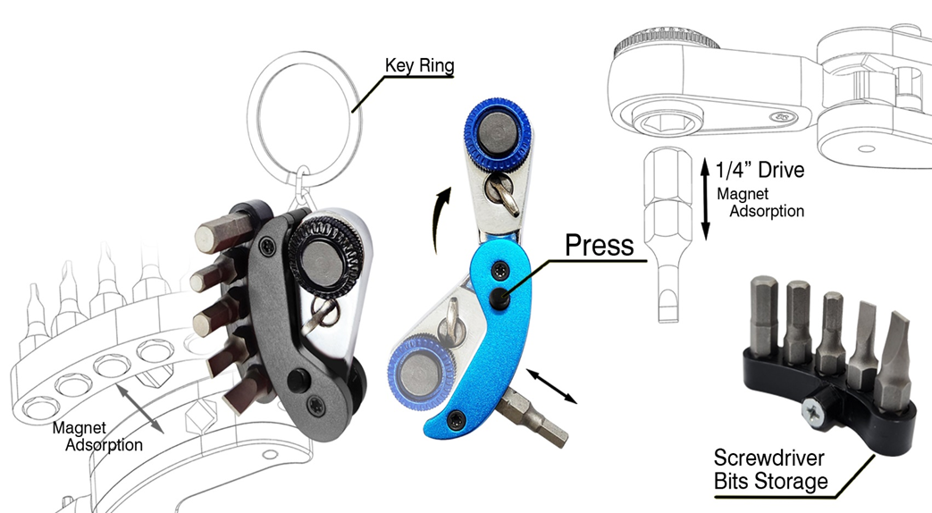Specification of ZP250313.01 mini foldable wrench set