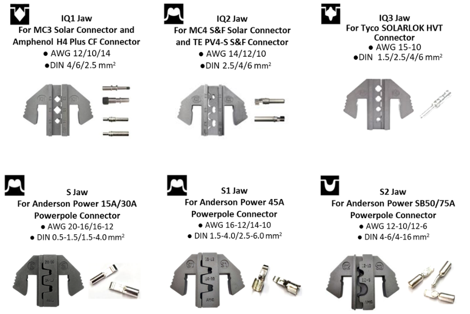 Specification of ZP250918.04 Amphenol and Tyco solar system kit