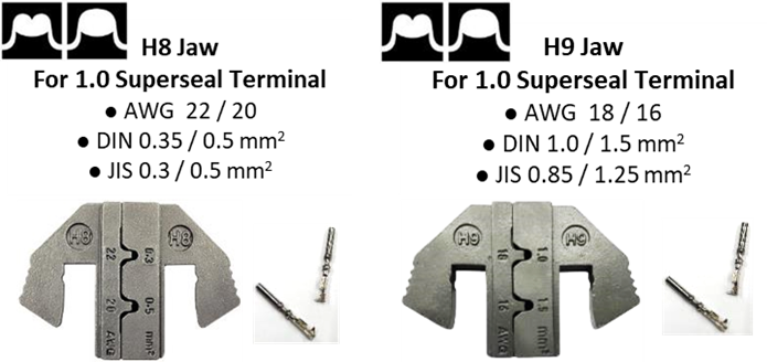 Specification of ZP260528.01 light quick change ratchet crimper for Superseal 1.0 terminal