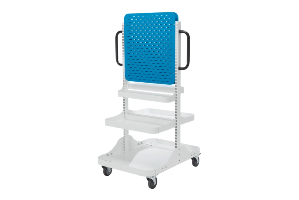Pegboard Tool Trolley with Shelves