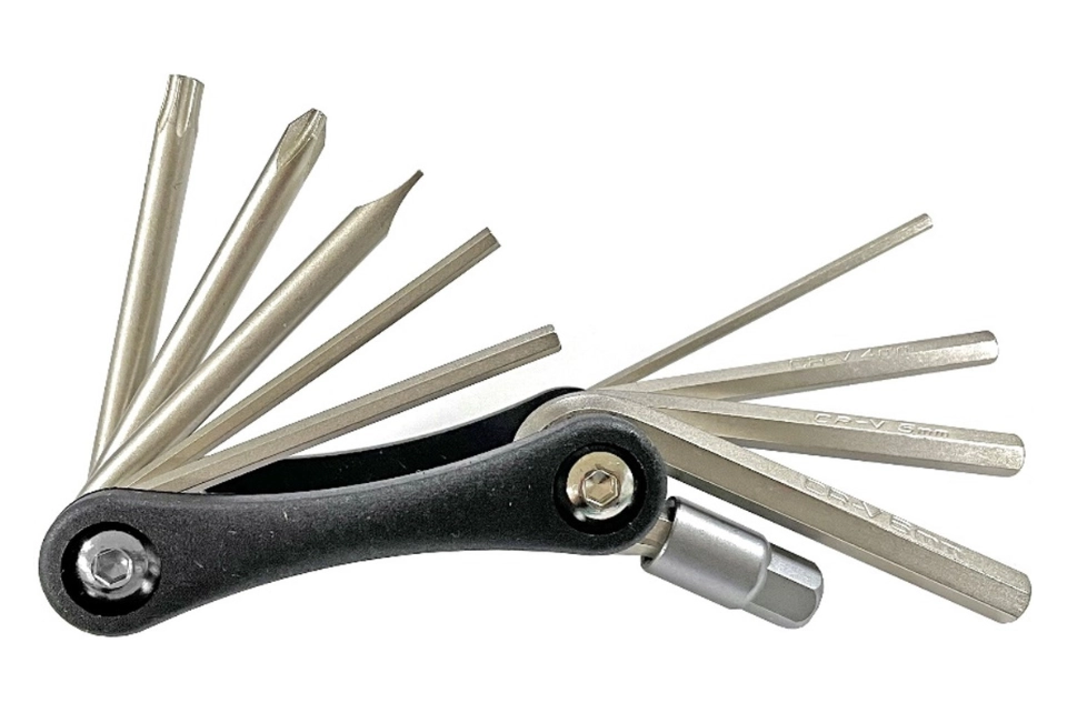 3" 10 in 1 Hex Wrench Set - Hex 2 / 2.5 / 3 / 4 / 5 / 6 / 8mm / PH2 / Flat5 / T25