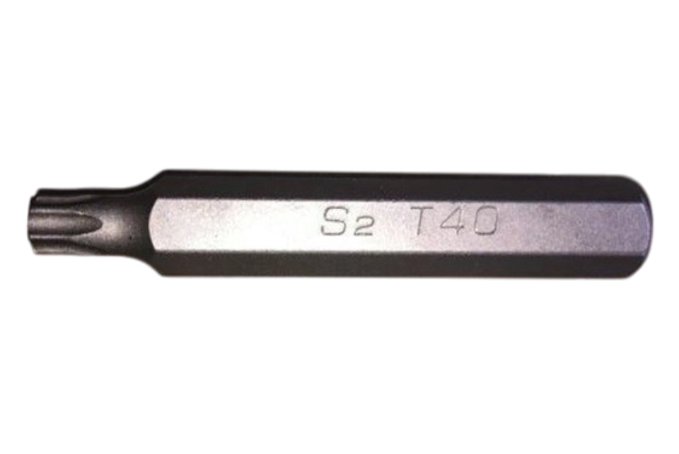 T40 X 75mm Long Star Bit 10mm Hexagon