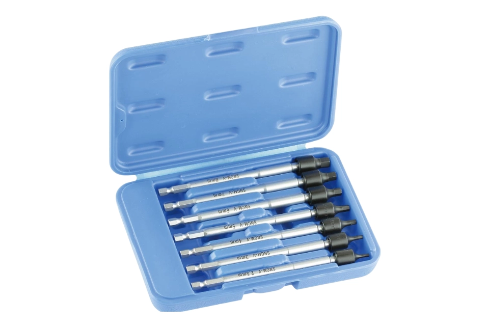 7pc 1/4"Dr. Hex. Universal Joint Bit Set (2.5-3-4-5-6-7-8mm)