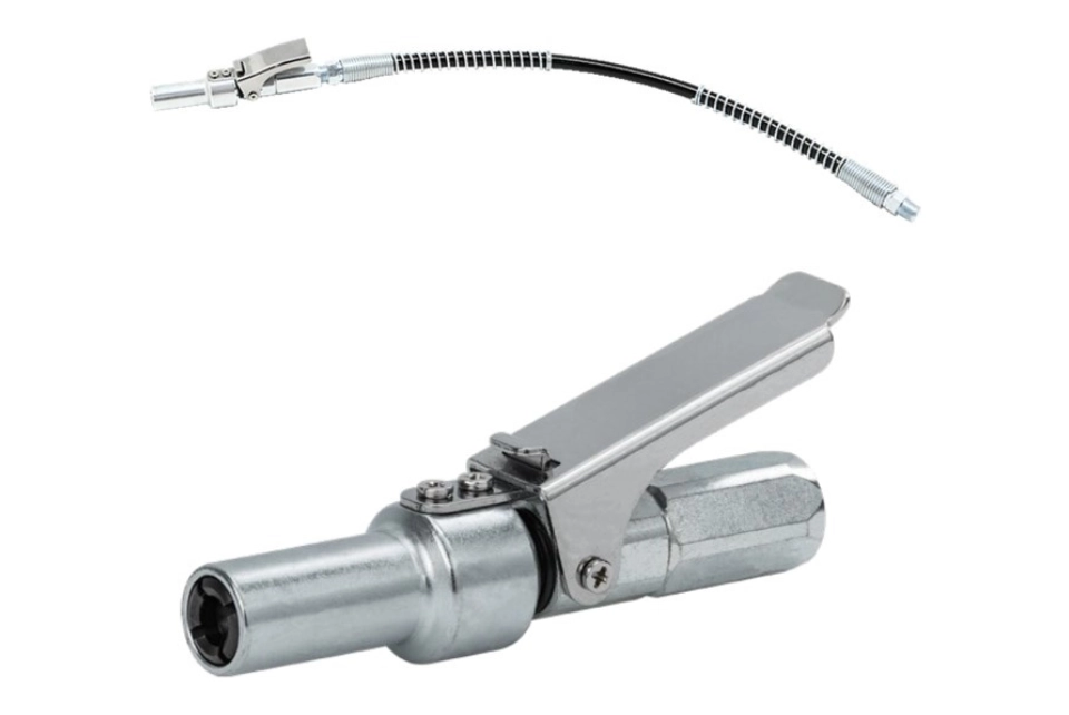 Slim Head Type Quick Release Grease Coupler with 12 Inch Hose