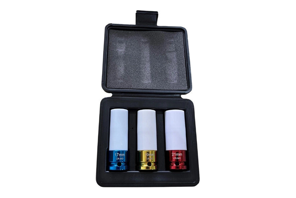 1/2"Dr.Impact Wheel Socket Set 3 Pcs (17 / 19 / 21mm)