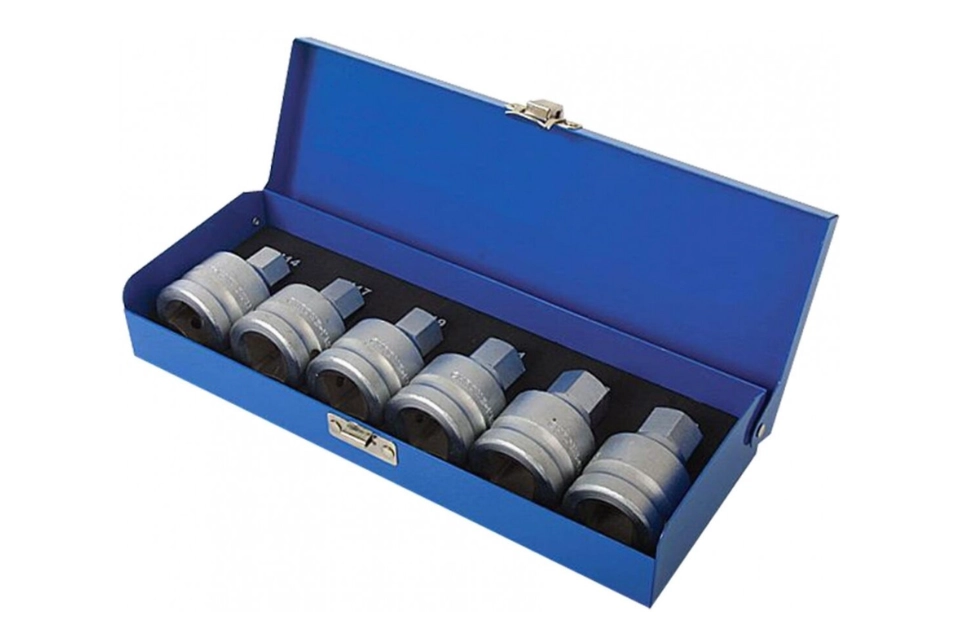 3/4"Dr. Hex Bit Set 6 Pcs Size: 14, 17, 19, 21, 22, 23mm