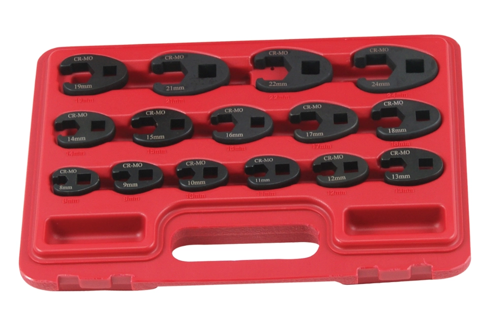 Crowfoot Wrench Set 3/8"DR. 15 Pcs, Metric