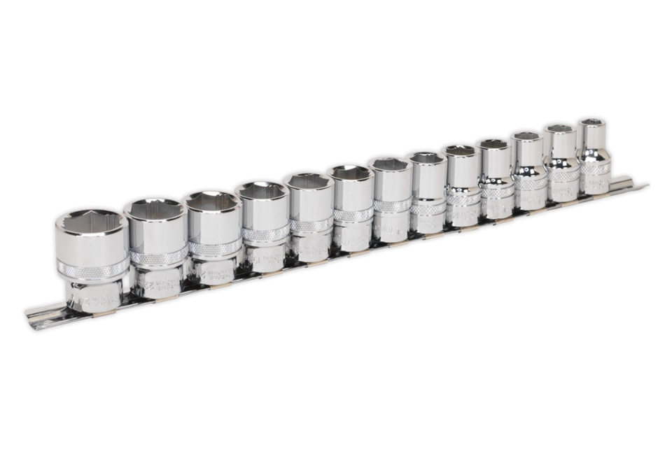 1/2"SQDR. Socket Set 13 Pcs - Lock-on 6 PTS Metric