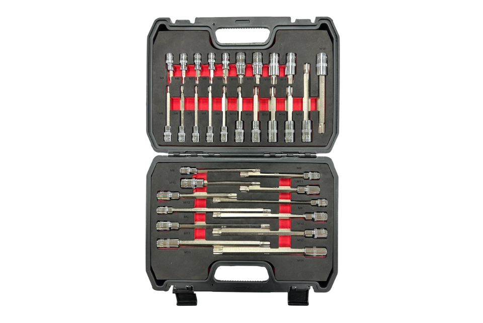 3/8"+1/2"Dr. Ribe Socket Bit Set 32 Pcs