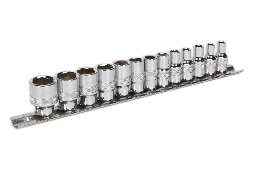 1/4"SQDR. Socket Set 13 Pcs - Lock-on