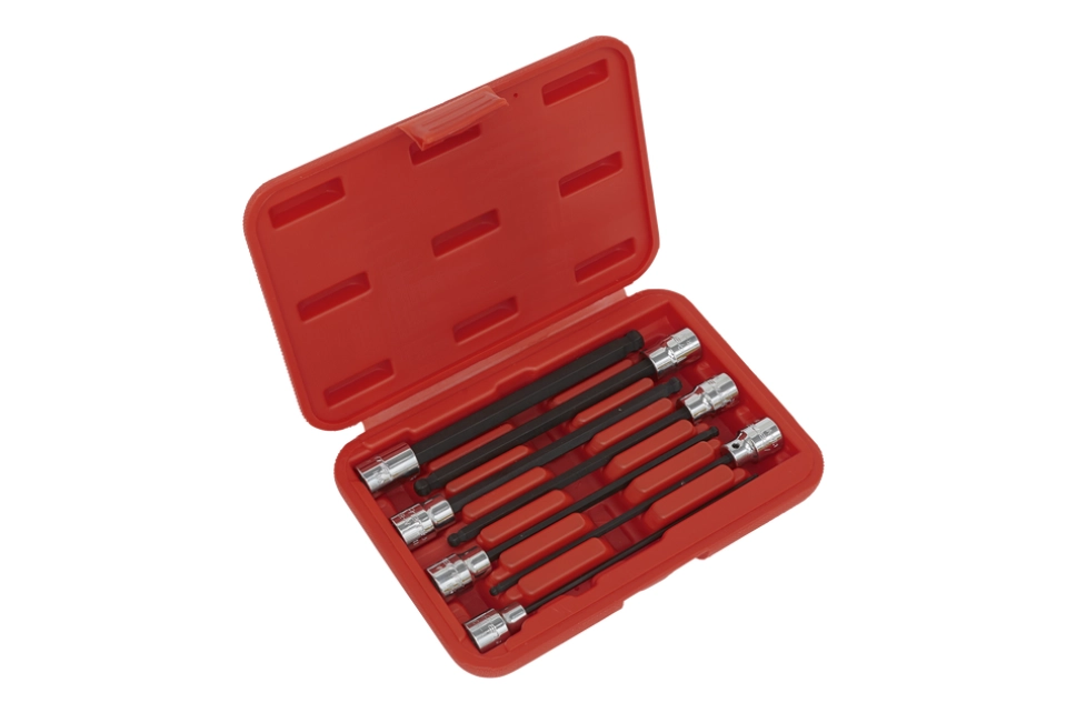 Ball-End Hex Socket Bit Set 7PC 3/8" Sq Drive Metric