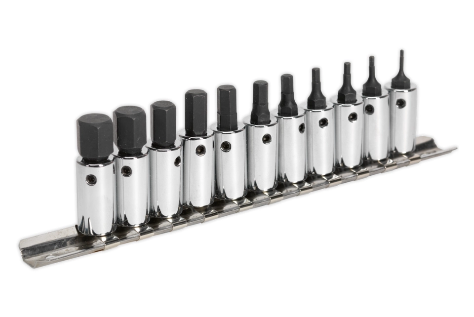 Hex Socket Bit Set 11 Pcs - 1/4"Sq. Dr. Metric