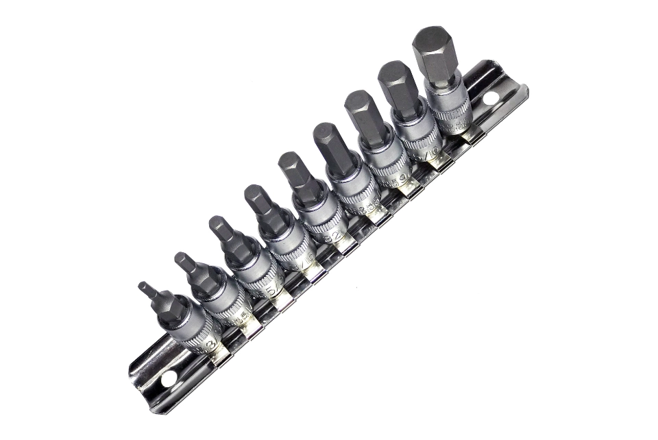 9pcs 1/4"Dr. Hex Socket Bit Set