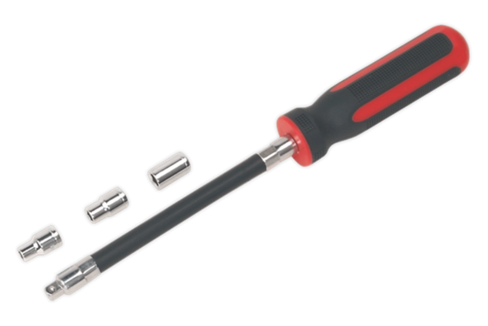 Flexible Hose Clip Nut Driver Set with 5, 6, 7mm Sockets