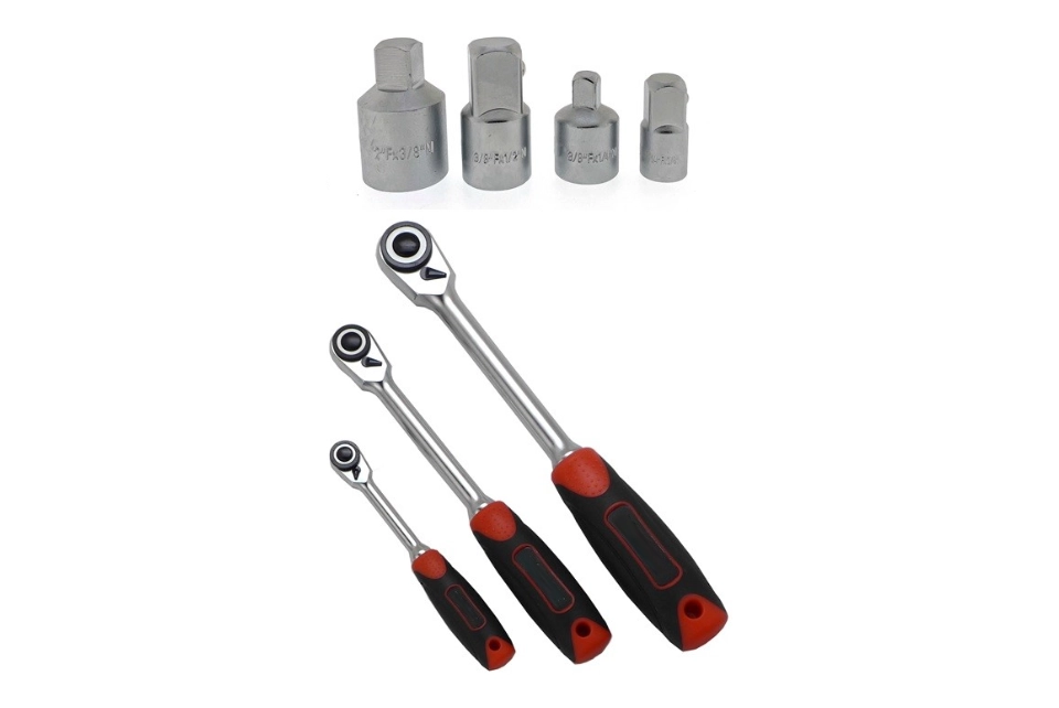 3pcs Ratchet Set 1/4"Dr., 3/8"Dr., 1/2"Dr.,