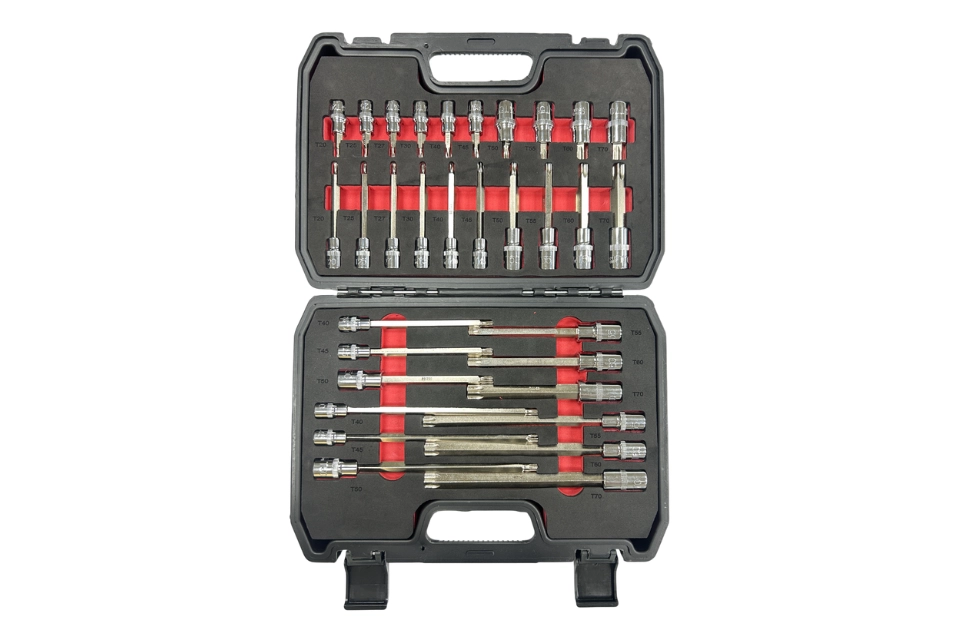 3/8"+1/2"Dr. TX Socket Bit Set 32 Pcs