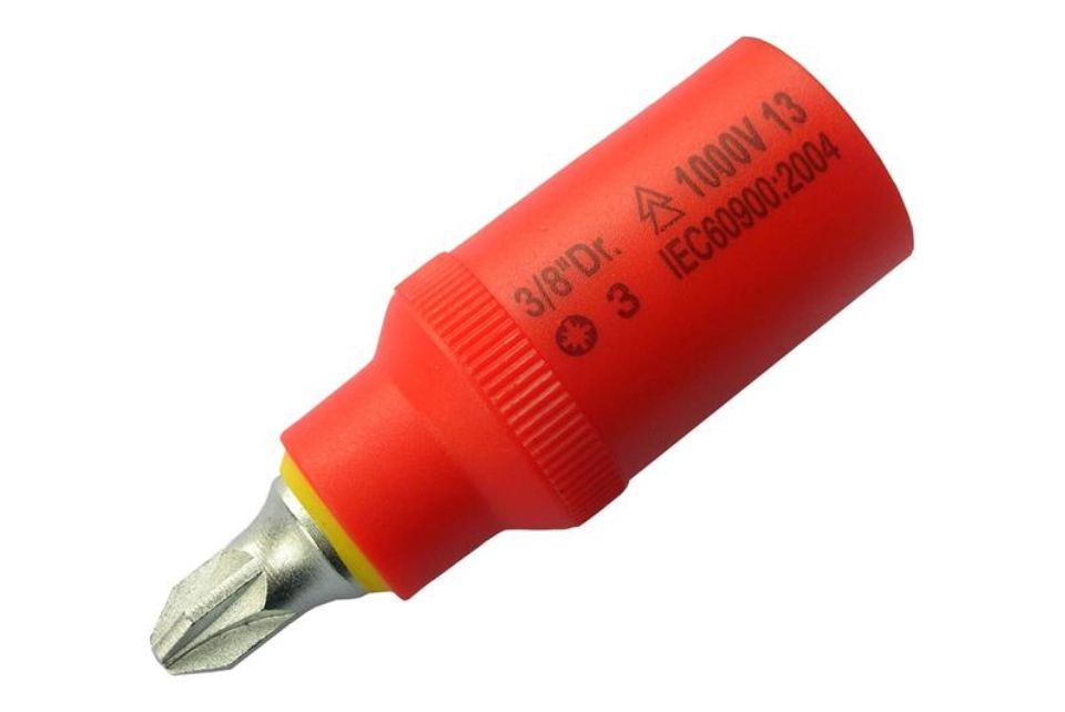 3/8" DR. 1000V Insulated Pozidriv Bit Sockets