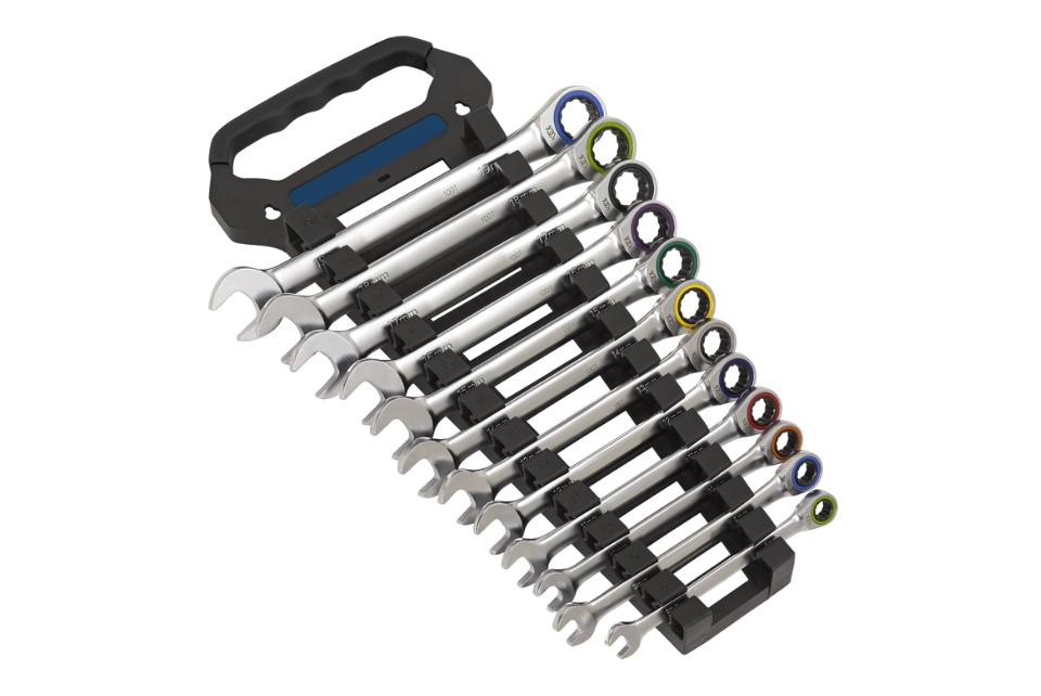 Combination Ratchet Spanner Set 12 pc Metric - Platinum