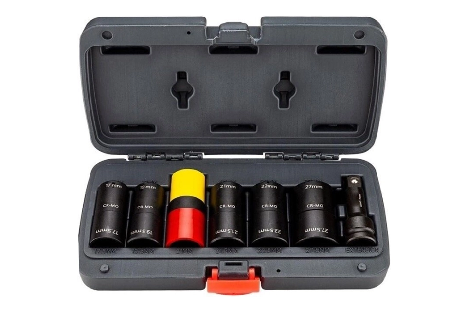7pcs 1/2"Dr. x 63mm(L) Lug Nut Flip Socket Set