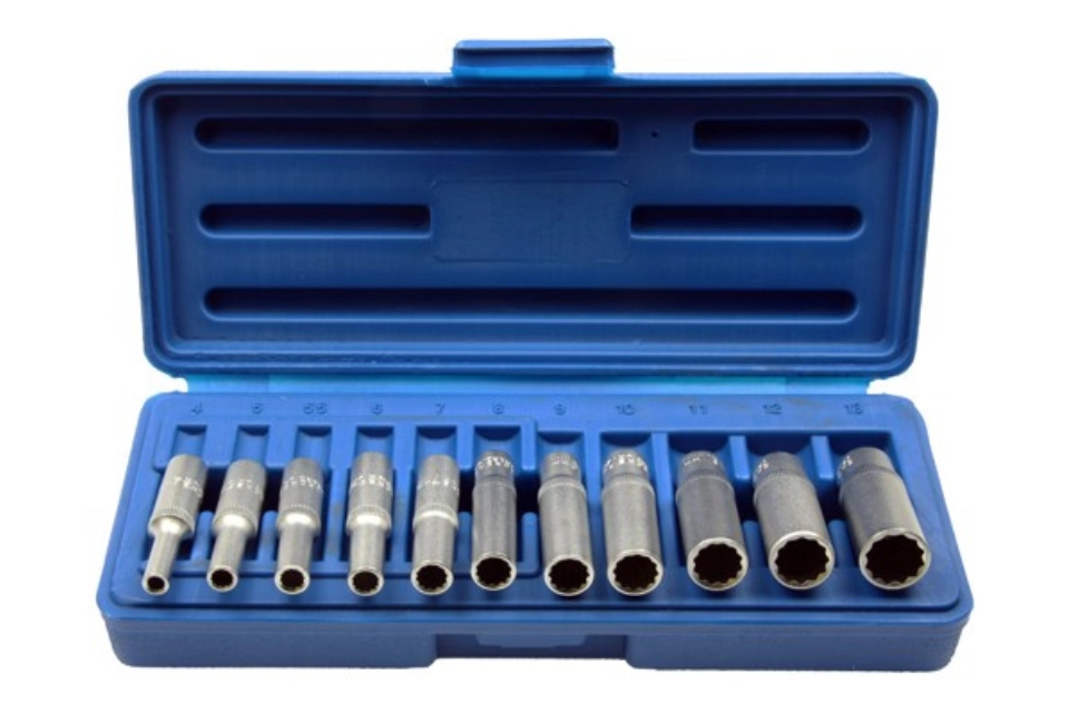 11PC 1/4" DR. Deep Socket - 12 Points