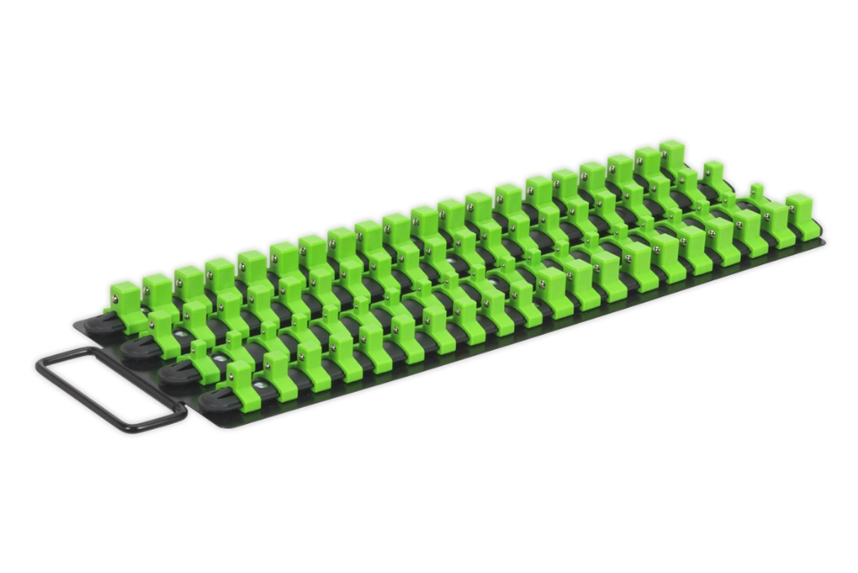 Hi-Vis Socket Rail Tray - Green 1/4"