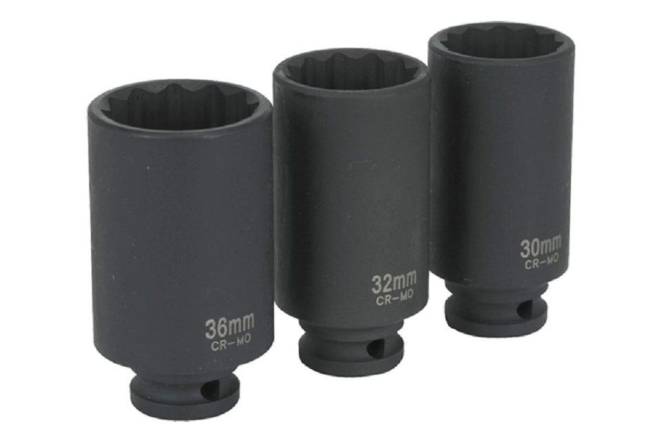 3PCS 1/2"Dr. Hub Nut Socket Set - Bi-Hex