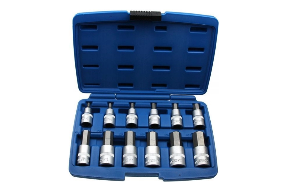 1/2"Dr. Hex Bit Socket 12 Pcs