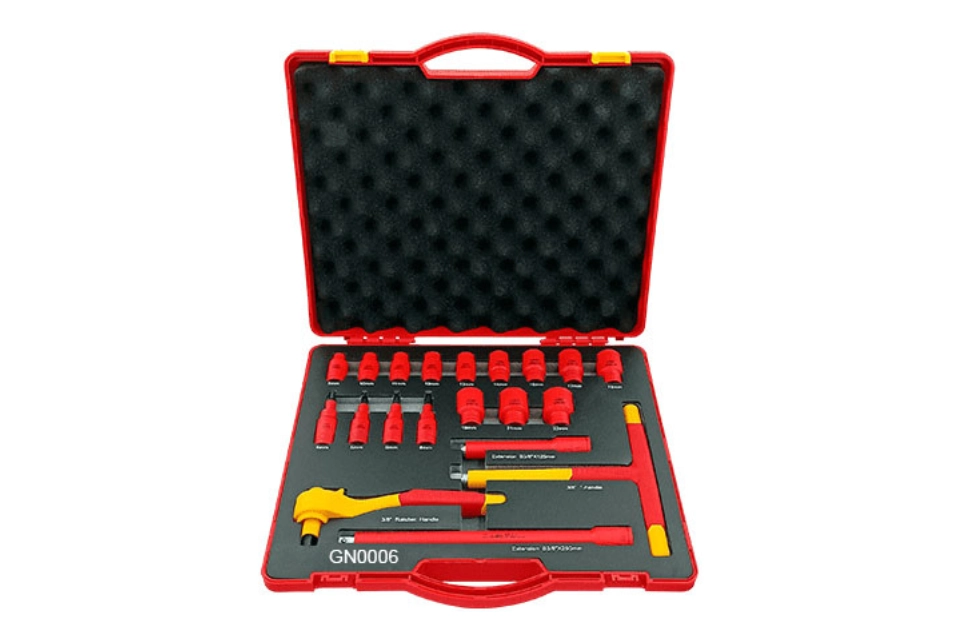 Insulation VDE 20-PC Wrench & Socket Tool Set for 3/8"Dr.