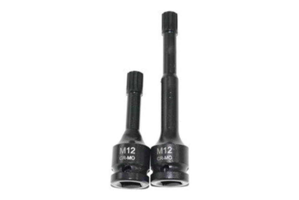 2pcs 1/2"Dr. Impact Bit Socket, M12