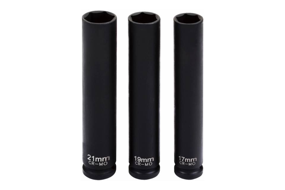 Thin Wall Socket Set - 1/2"Dr. 17 / 19 / 21mm x 150L