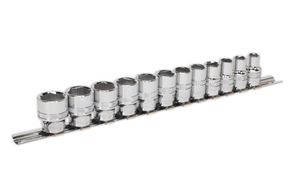 3/8"SQDR. Socket Set 12 Pcs - Lock-on 6PTS Metric