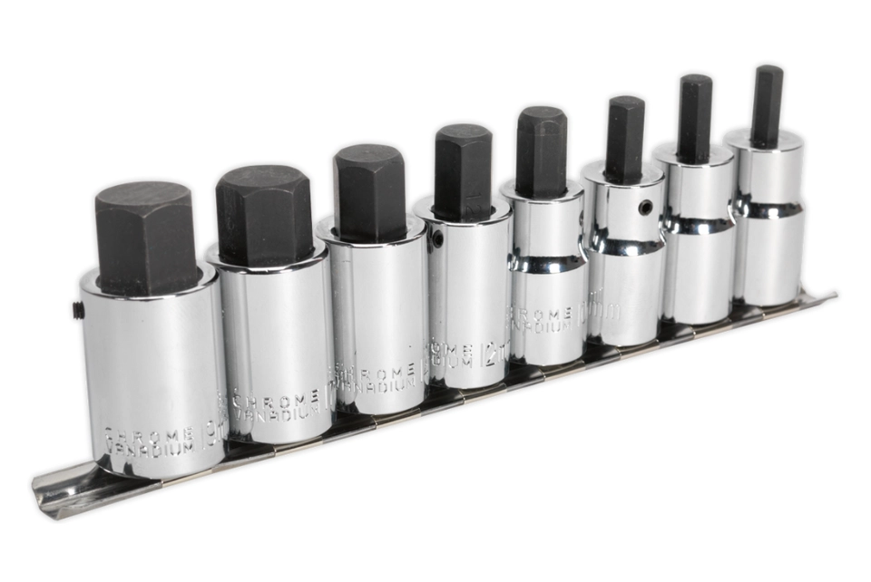 1/2"Dr. Hex Socket Bit 8 Pcs Metric