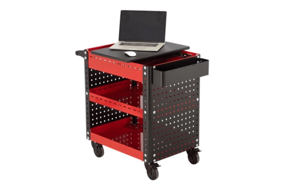 Mobile Tool Cart Workstation with Table and Height Adjustable