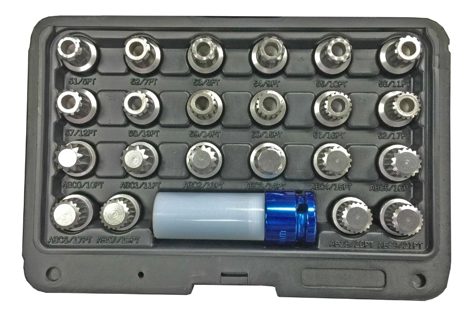 23Pcs VAG Wheel Lock Screw Removal Key - Spline Teeth Kit