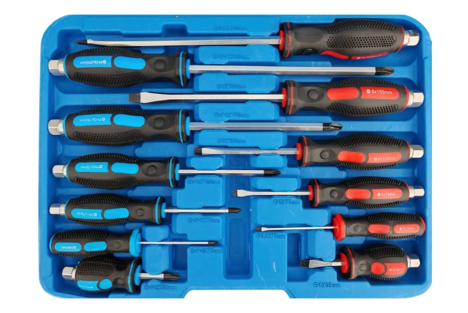 12PCS Go Through Screwdriver Set