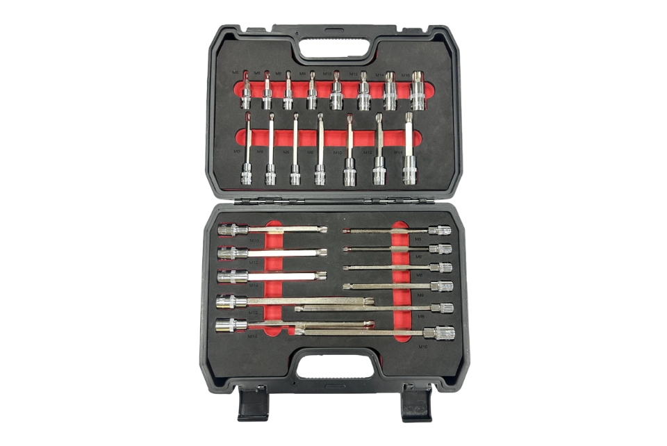 3/8"+1/2"Dr. XZN Socket Bit Set 26 Pcs