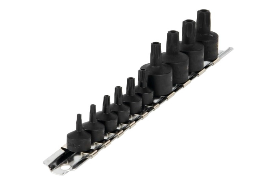 10PC 1/4" & 3/8" Dr. Stubby Impact Tamper Star Bit Socket Set