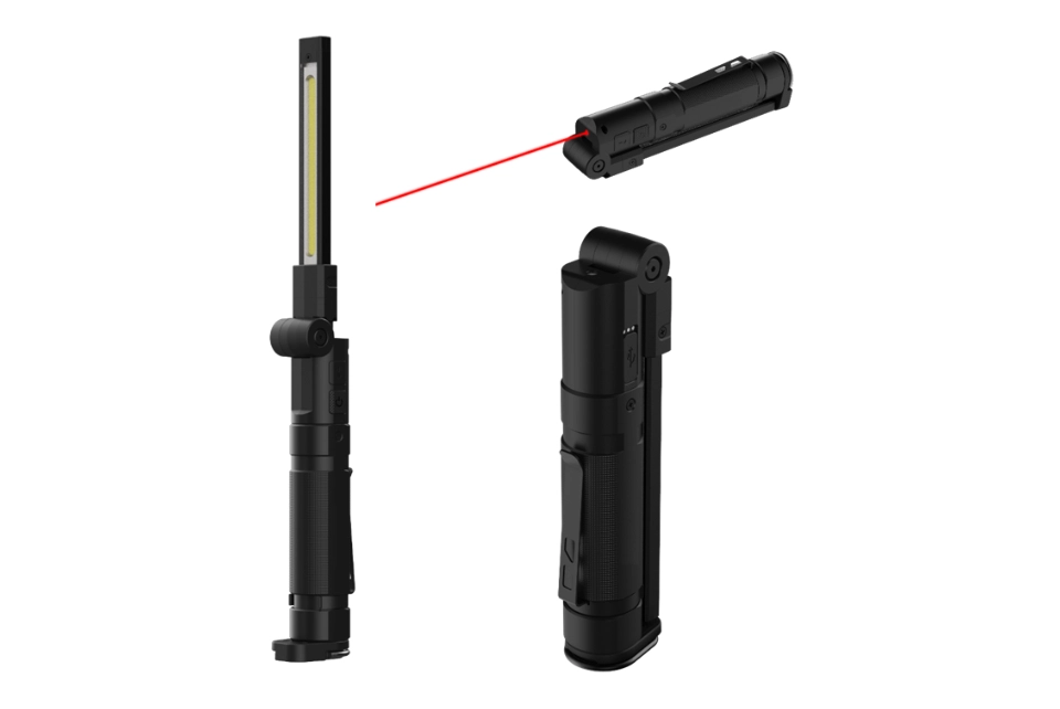 Rechargeable Folding Inspection Light with Laser