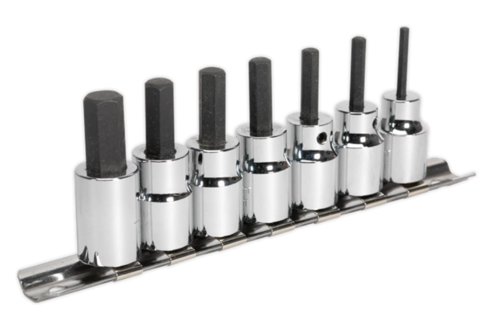 Hex Socket Bit Set 7 PC 3/8" SQ Drive Metric