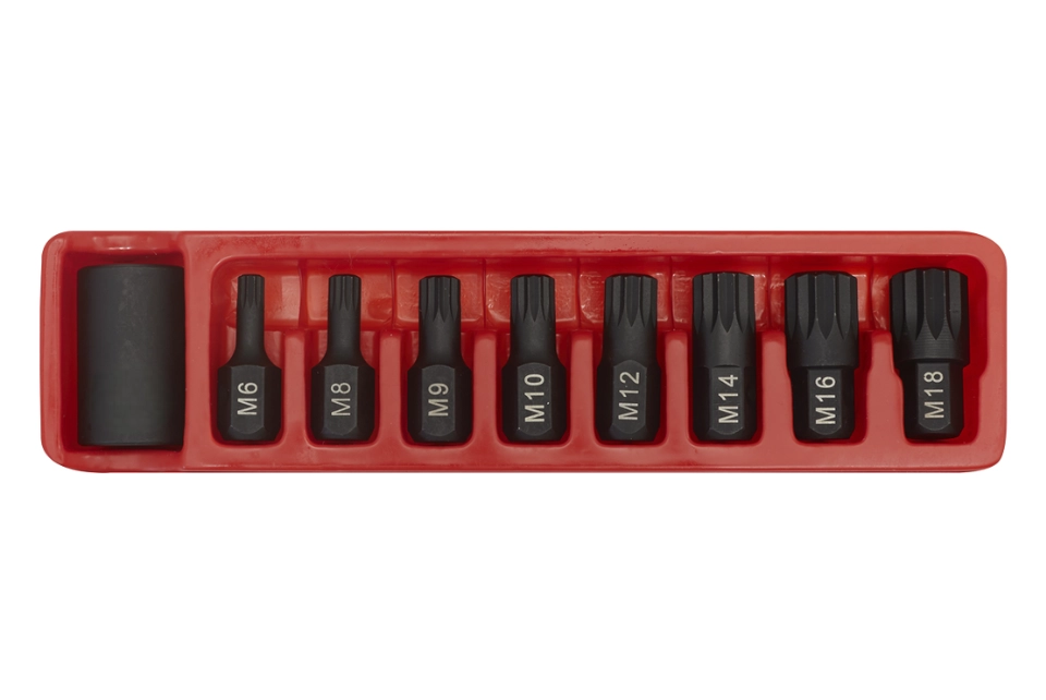 Impact Spline Bit & Holder Set 9 PC
